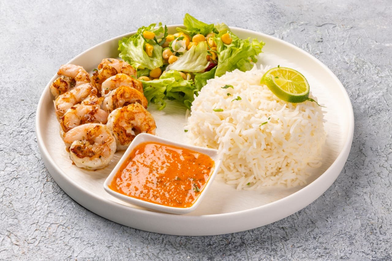 Grill Shrims with Rice